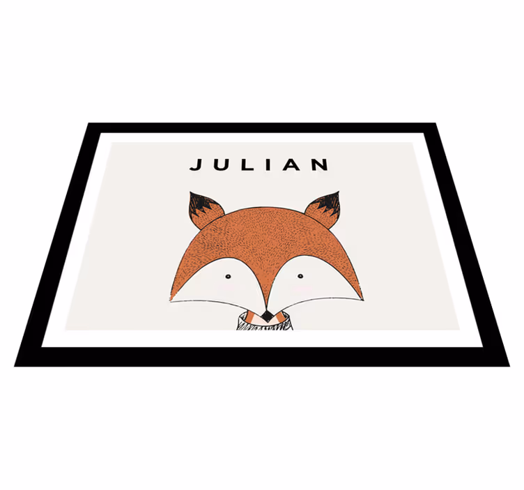 Alfombra vinílica personalizable personalización de zorro - TenVinilo