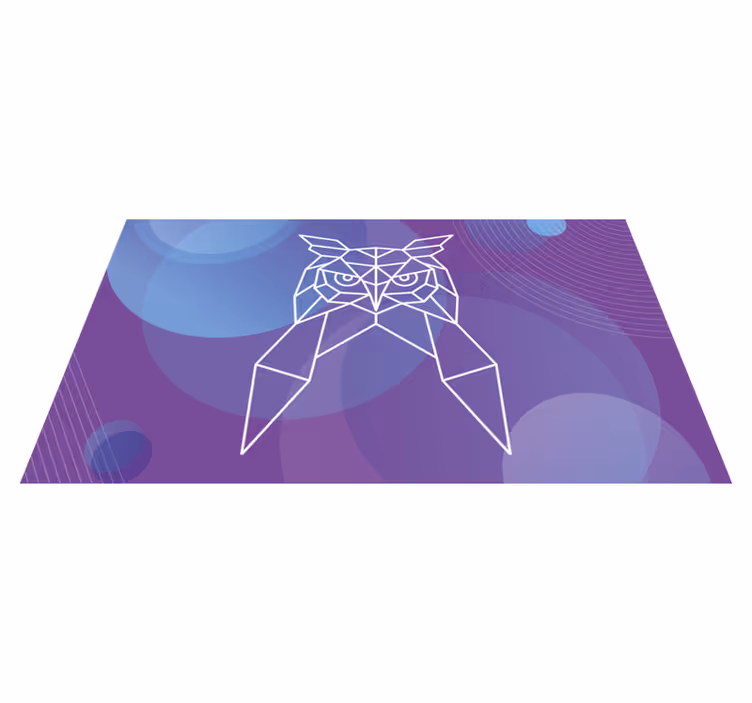 Alfombra vinílica nórdica Cabeza de búho impresa en colores flash - TenVinilo