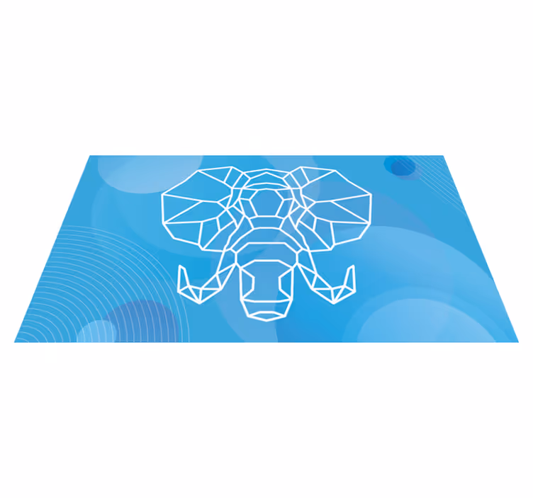 Aflombra vinílica animales cara de elefante azul - TenVinilo