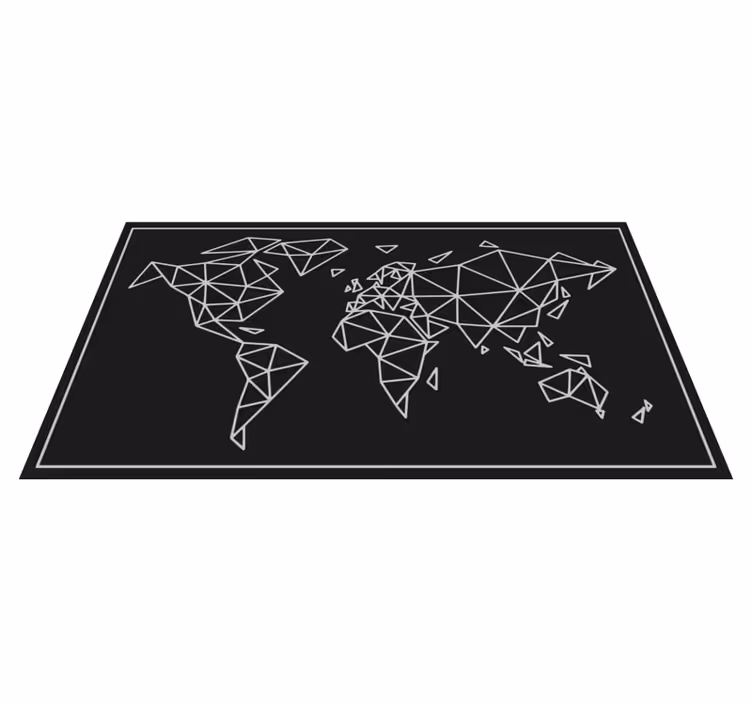 Alfombra vinílica mapamundi ilustración geométrica - TenVinilo
