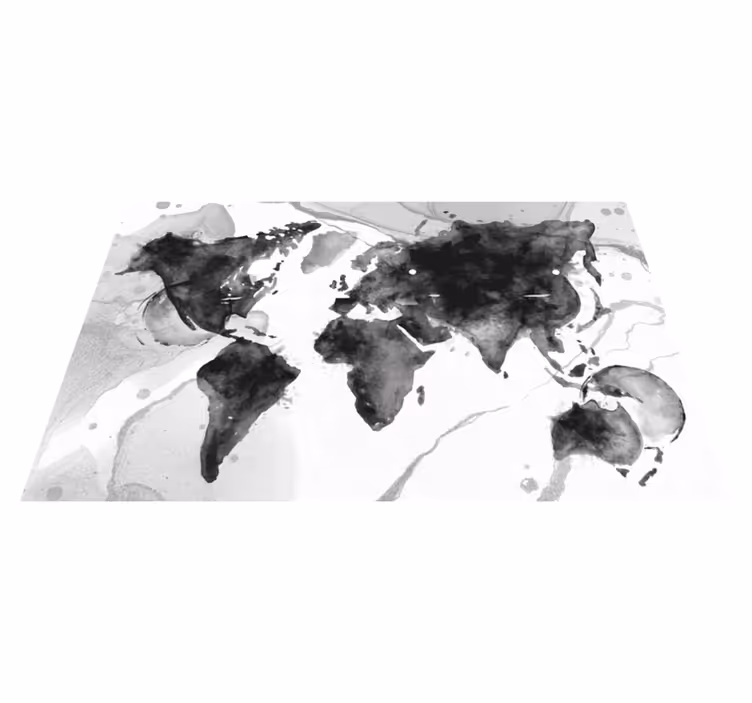 Alfombra vinílica mapamundi ilustración de mapa abstracto - TenVinilo