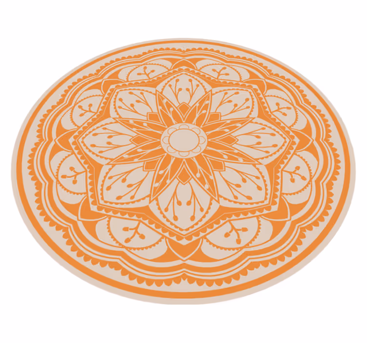 Alfombra vinílica mandala elegante motivo redondo - TenVinilo
