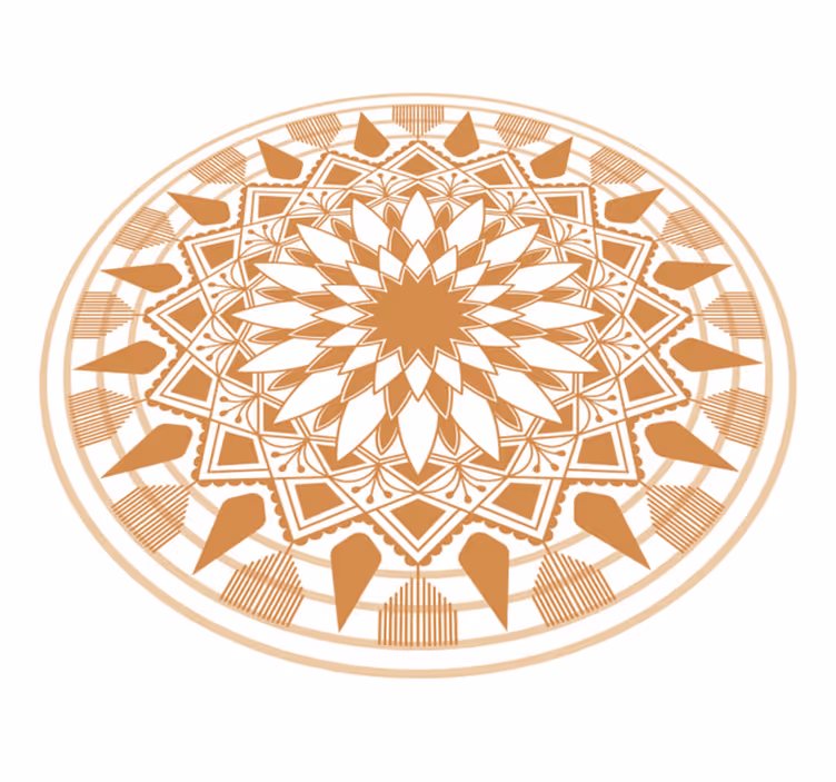 Alfombra vinílica mandala Colores naturales grandes - TenVinilo