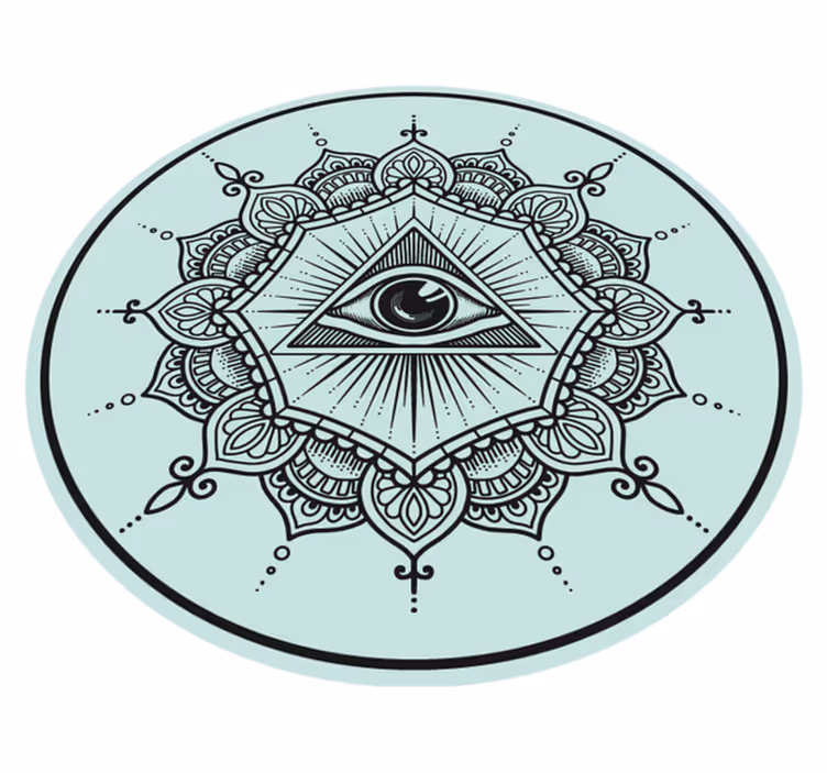Alfombra vinílica mandala En forma de ojo azul - TenVinilo