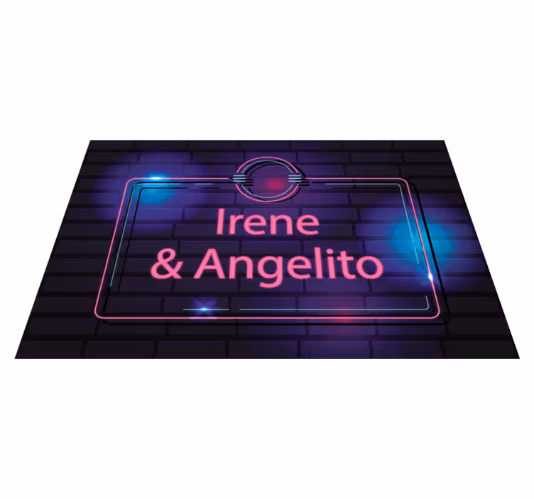 Alfombra vinílica juvenil nombres de pareja de neón - TenVinilo