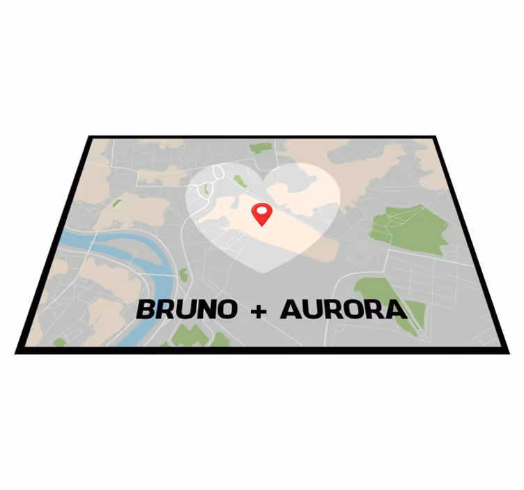 Alfombra vinílica con nombres en Google maps - TenVinilo