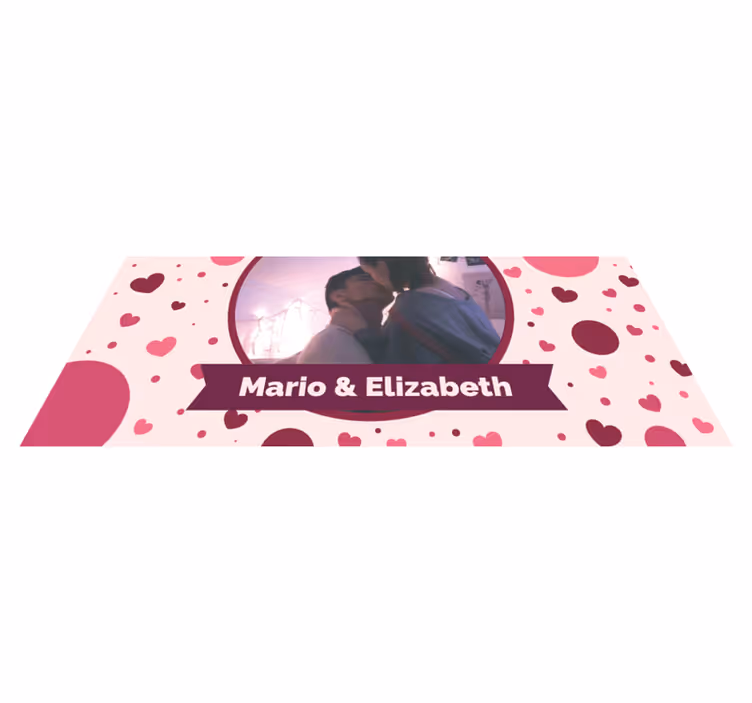 Alfombra vinílica dormitorio foto de amor personalizada - TenVinilo