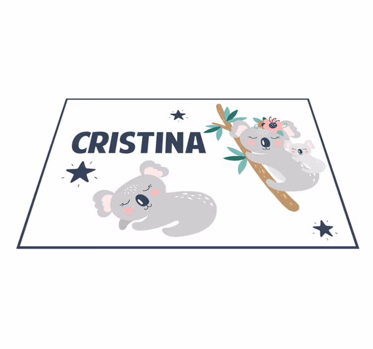 Alfombra vinílica personalizable diversión familiar koala - TenVinilo