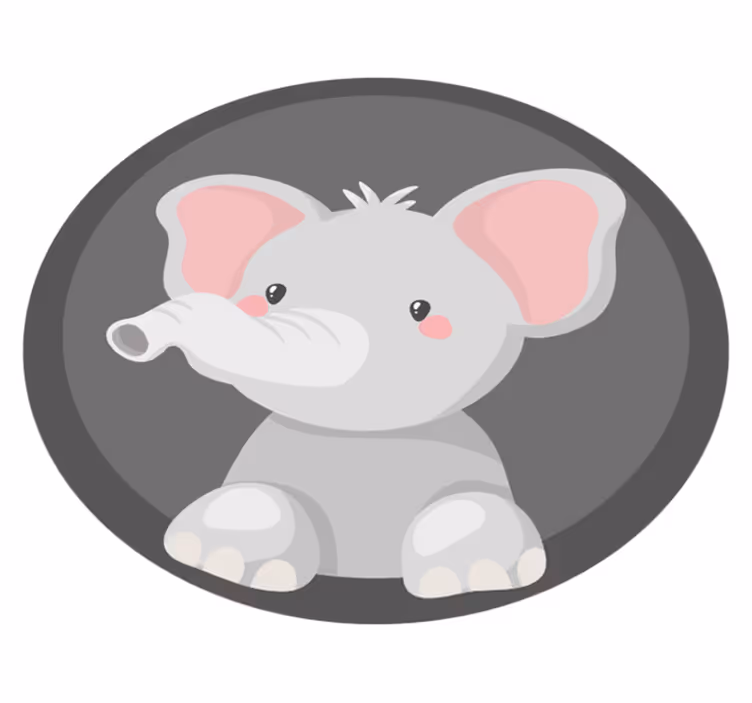 Alfombra vinílica bebé Elefante gris nórdico - TenVinilo