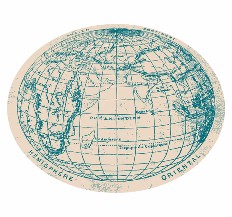 Alfombra vinílica mapamundi diseño de globo geográfico - TenVinilo