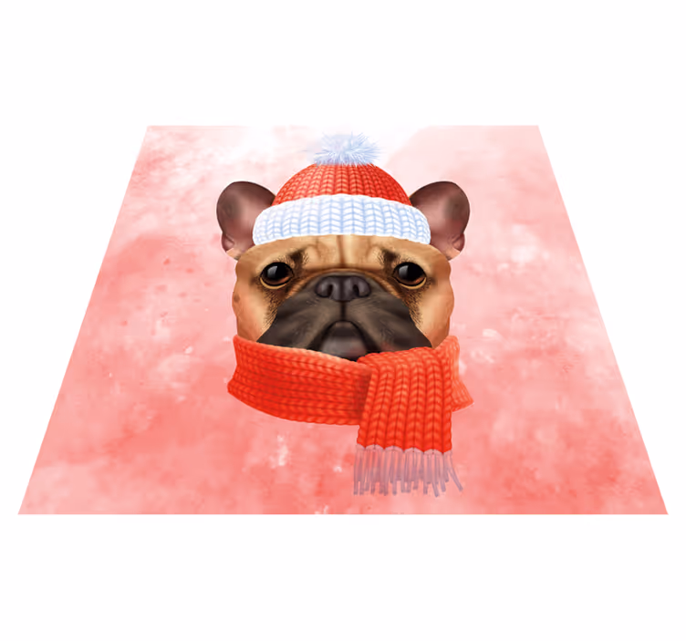 Aflombra vinílica animales bulldog francés de invierno - TenVinilo