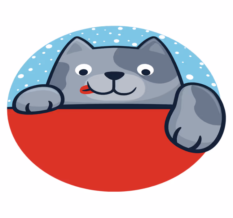 Aflombra vinílica animales ilustración de gato encantador - TenVinilo