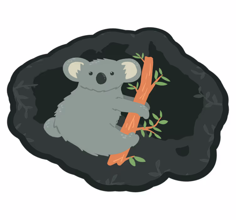 Aflombra vinílica Koala enfriándose en ramita - TenVinilo