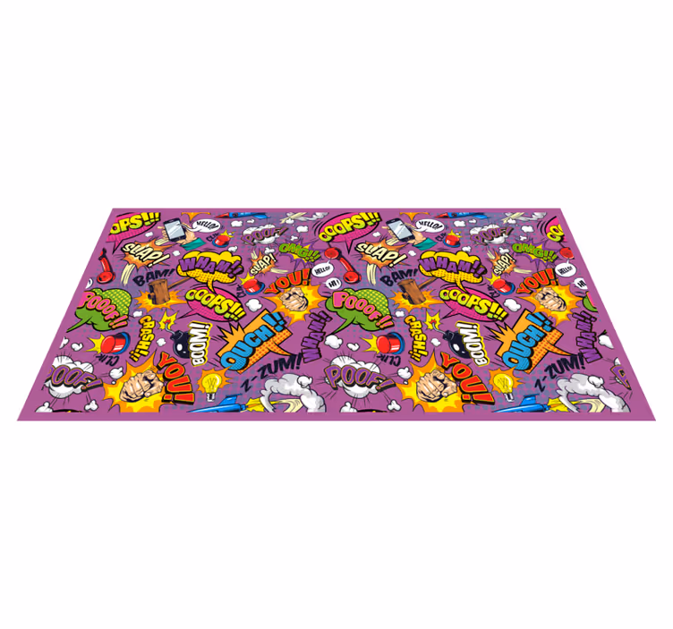 Alfombra vinílica juvenil burbujas de diálogo cómicas - TenVinilo