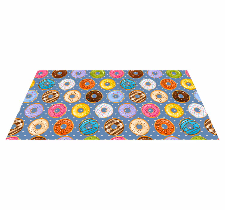 Alfombra vinílica dormitorio Fondo de postre donut - TenVinilo