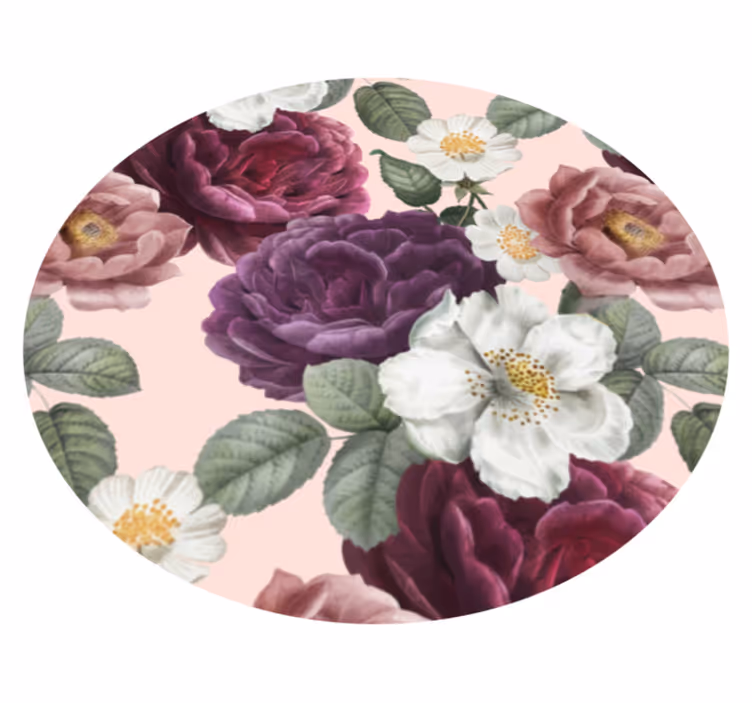 Alfombra vinílica flores arreglo de flores elegante - TenVinilo