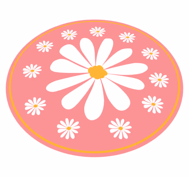 Alfombra vinílica flores arreglo floral rosa - TenVinilo