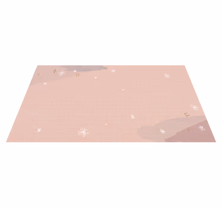 Alfombra vinílica de estrellas diseño beige minimalista - TenVinilo