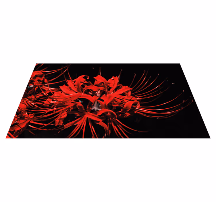 Alfombra vinilo pasillo Flores de araña roja - TenVinilo