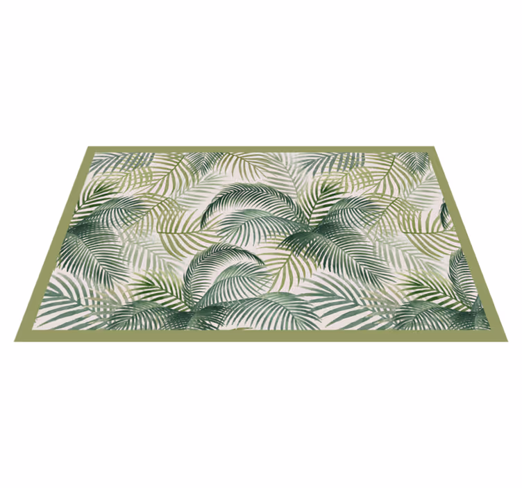 Alfombra vinílica flores hojas de palmera - TenVinilo