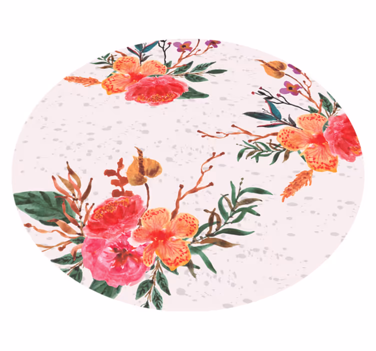 Alfombra vinílica flores peonías y orquídeas - TenVinilo