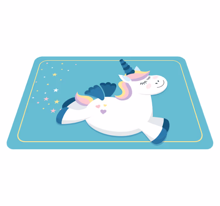 Aflombra vinílica animales Orgullosos colores pastel unicornio - TenVinilo