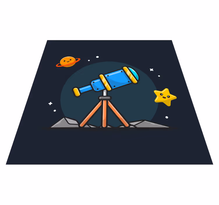 Alfombra vinílica de estrellas aventura del telescopio - TenVinilo