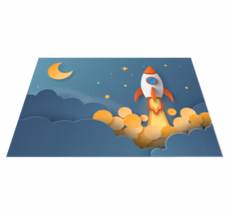 Alfombra vinílica de estrellas aventura de lanzamiento - TenVinilo