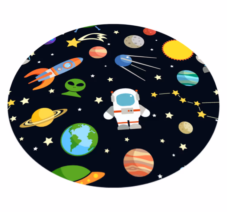 Alfombra vinílica de estrellas diseño descubrimiento cósmico - TenVinilo