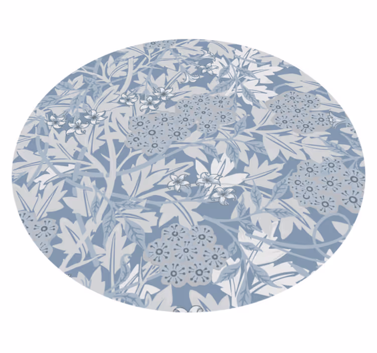 Alfombras vinílicas modernas Flores azules originales - TenVinilo