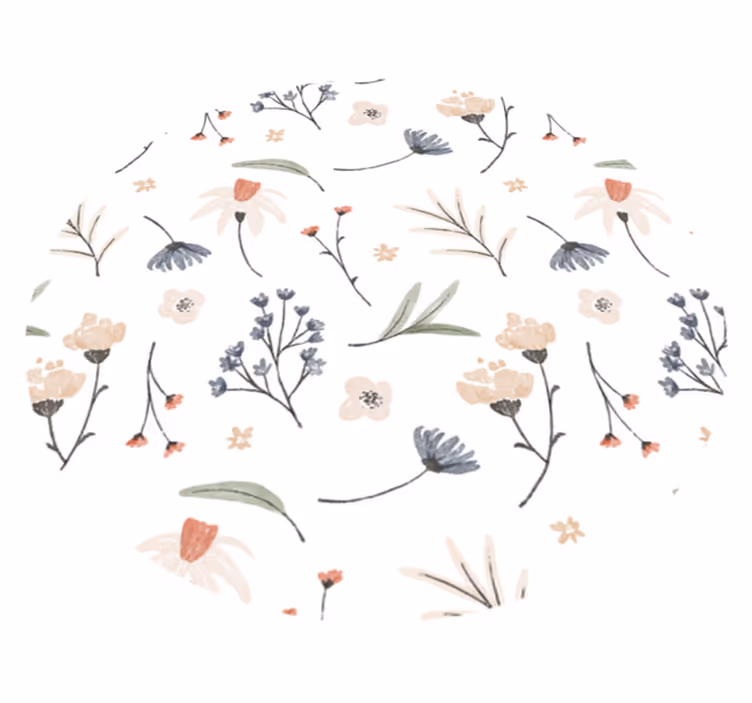 Alfombra vinílica flores diseño minimalista y elegante - TenVinilo