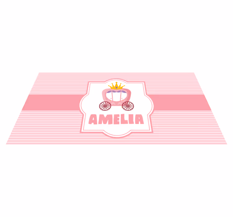 Alfombra vinílica infantil carroza de princesa personalizada - TenVinilo