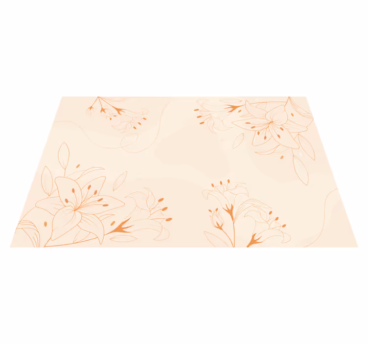 Alfombra vinilo rectangular Estilo floral dibujado a mano - TenVinilo