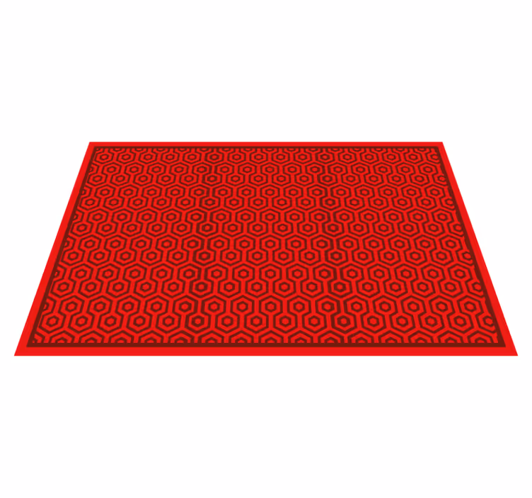 Alfombra vinilo cocina Patrón gométrico rojo - TenVinilo