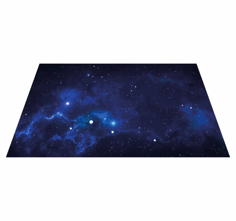 Alfombras vinílicas modernas Estrellas brillantes con lugar azul - TenVinilo