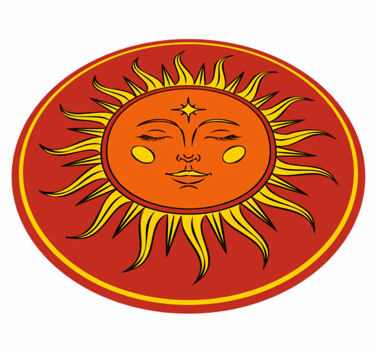Alfombra vinílica vintage Sol con cara - TenVinilo