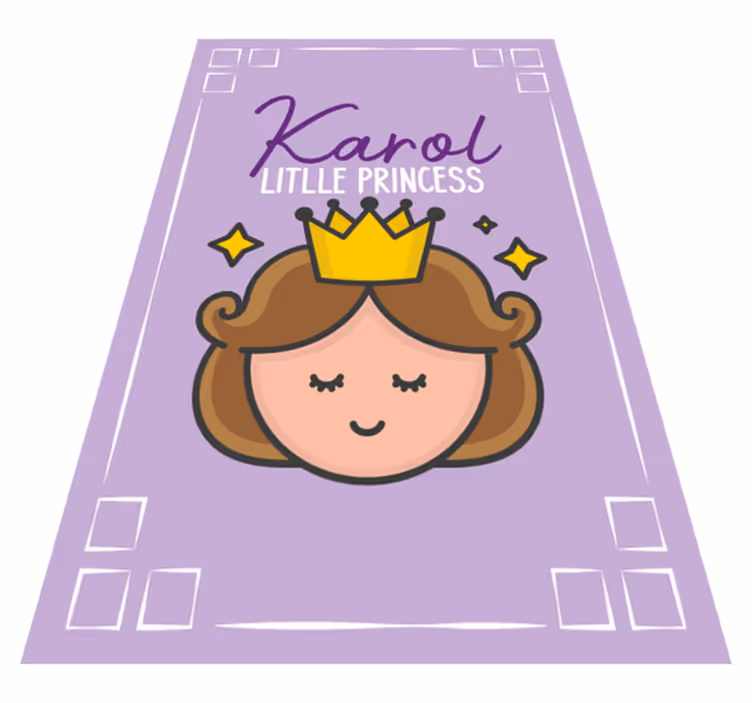 Alfombra vinílica con nombre Princesa cara de bebé - TenVinilo