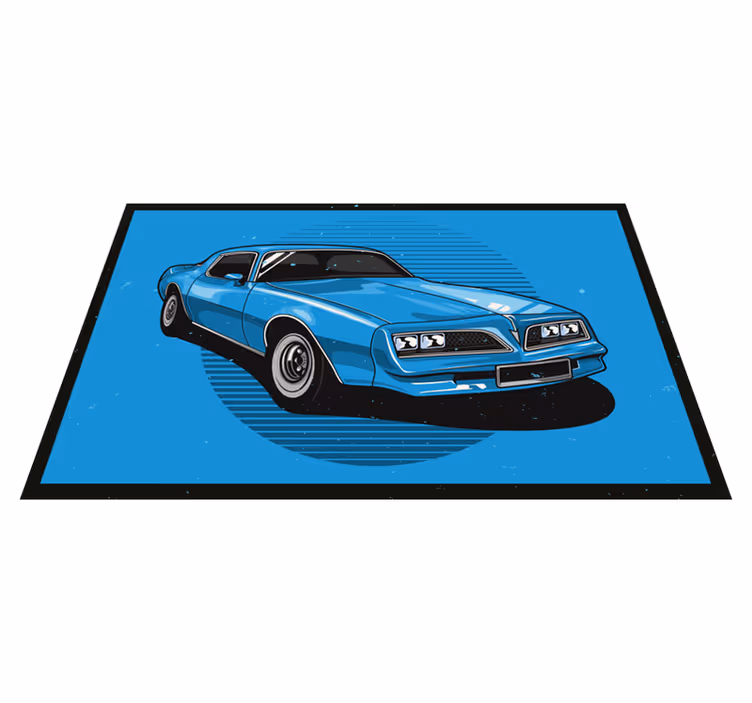 Aflombra vinílica azul coche clásico azul - TenVinilo