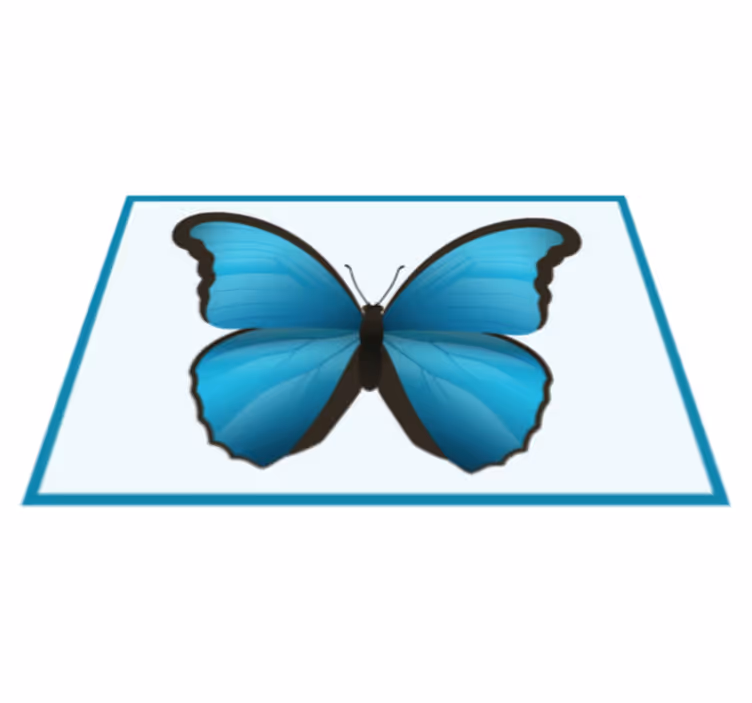 Aflombra vinílica animales mariposa azul - TenVinilo