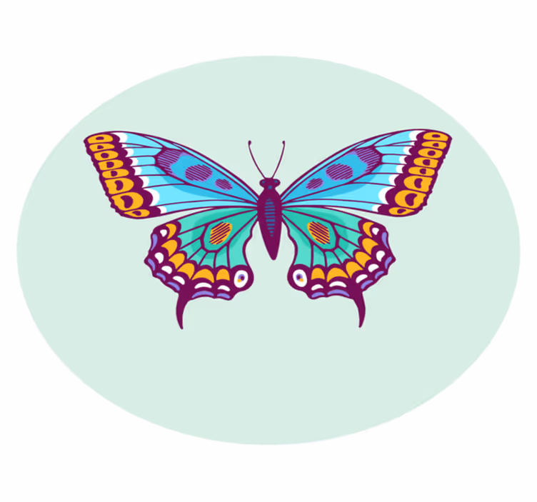 Aflombra vinílica animales mariposa grande y colorida - TenVinilo