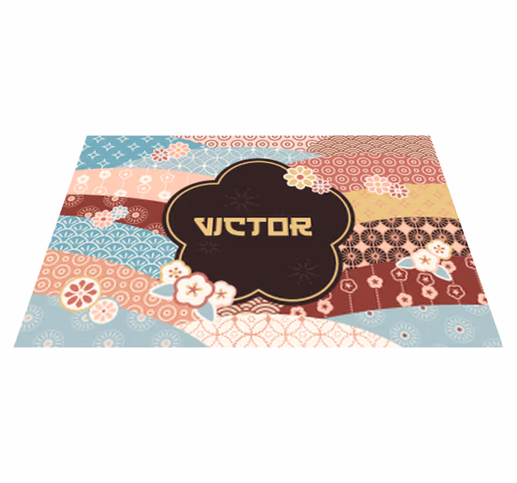 Alfombra vinílica personalizable patrón colorido - TenVinilo