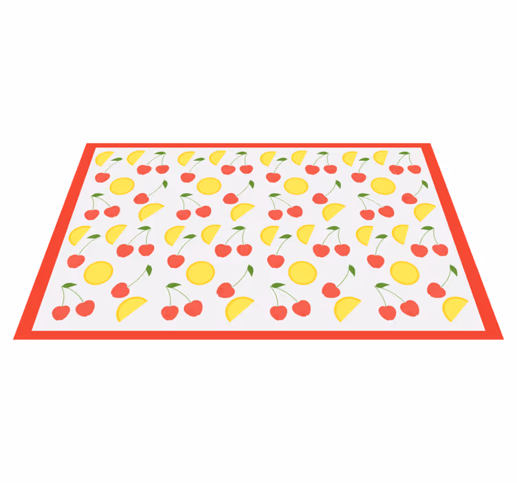 Alfombra vinílica cocina motivo de cereza y limón - TenVinilo