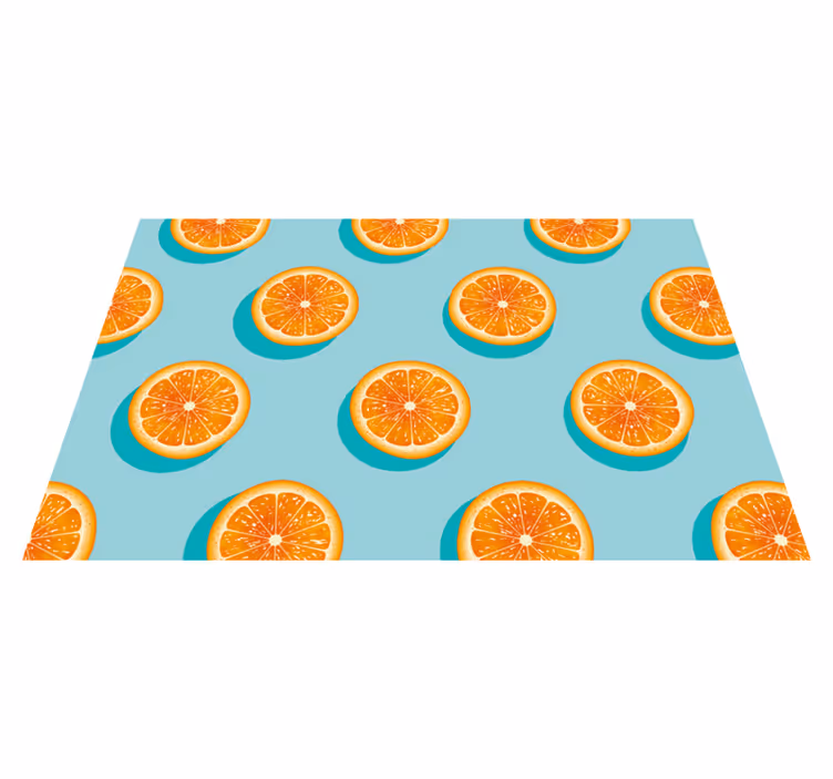 Alfombra vinílica cocina motivo de rodaja de cítricos - TenVinilo