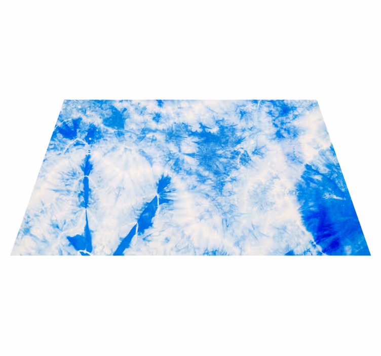 Alfombra vinílica textura Teñido anudado azul y blanco - TenVinilo
