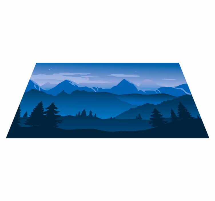 Alfombras vinílicas modernas Ilustración de bosque de pintura cer - TenVinilo