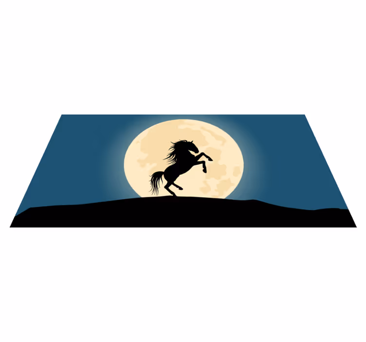 Alfombra vinílica infantil majestuosa silueta de caballo - TenVinilo