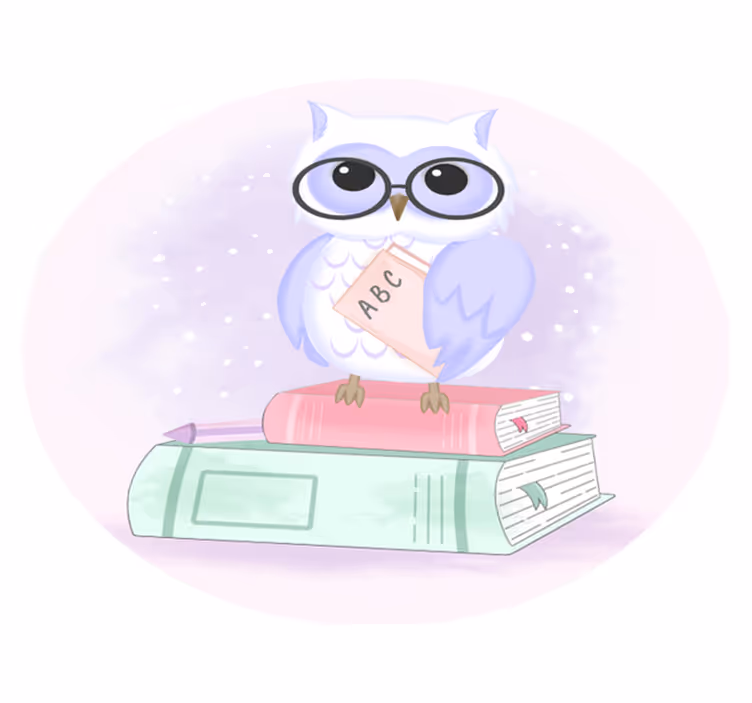 Aflombra vinílica animales ilustración de búho inteligente - TenVinilo