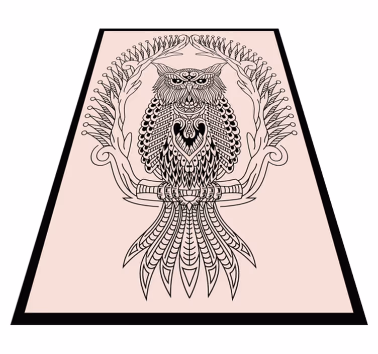 Aflombra vinílica animales diseño de mandala de búho - TenVinilo