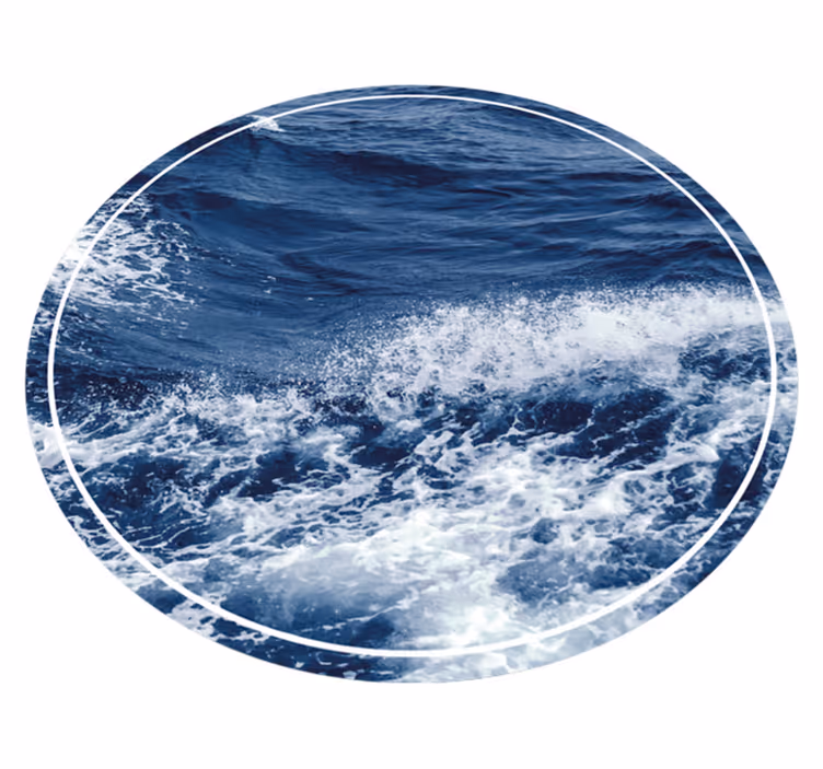 Alfombra vinílica redonda movimiento de las olas del océano - TenVinilo