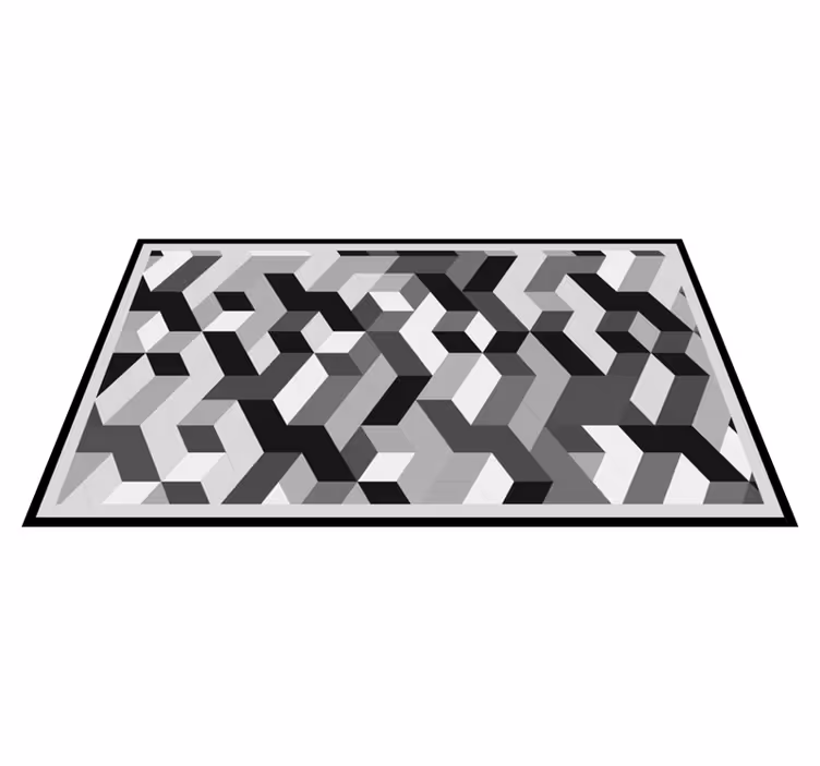 Alfombra de vinilo geométrica Cubos 3d grises modernos - TenVinilo
